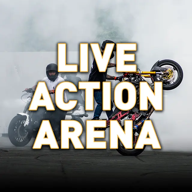 NZ Motorcycle Show Feature, Live Action Arena, Stunts